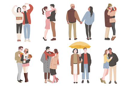 Happy couples in love. Romantic, a Person Illustration by YummyBuum