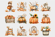 Watercolor Pumpkin Patch Clipart, a Seasonal Illustration by Design Market (Thumbnail 5 of 5)