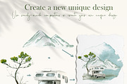 Watercolor Camping Clipart, a Person Illustration by NataliArkushArt (Thumbnail 14 of 24)