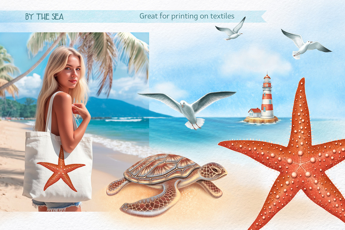 Sea Clipart. Patterns & Seascapes, a Person Illustration by MariArtySpace (Photo 15 of 15)