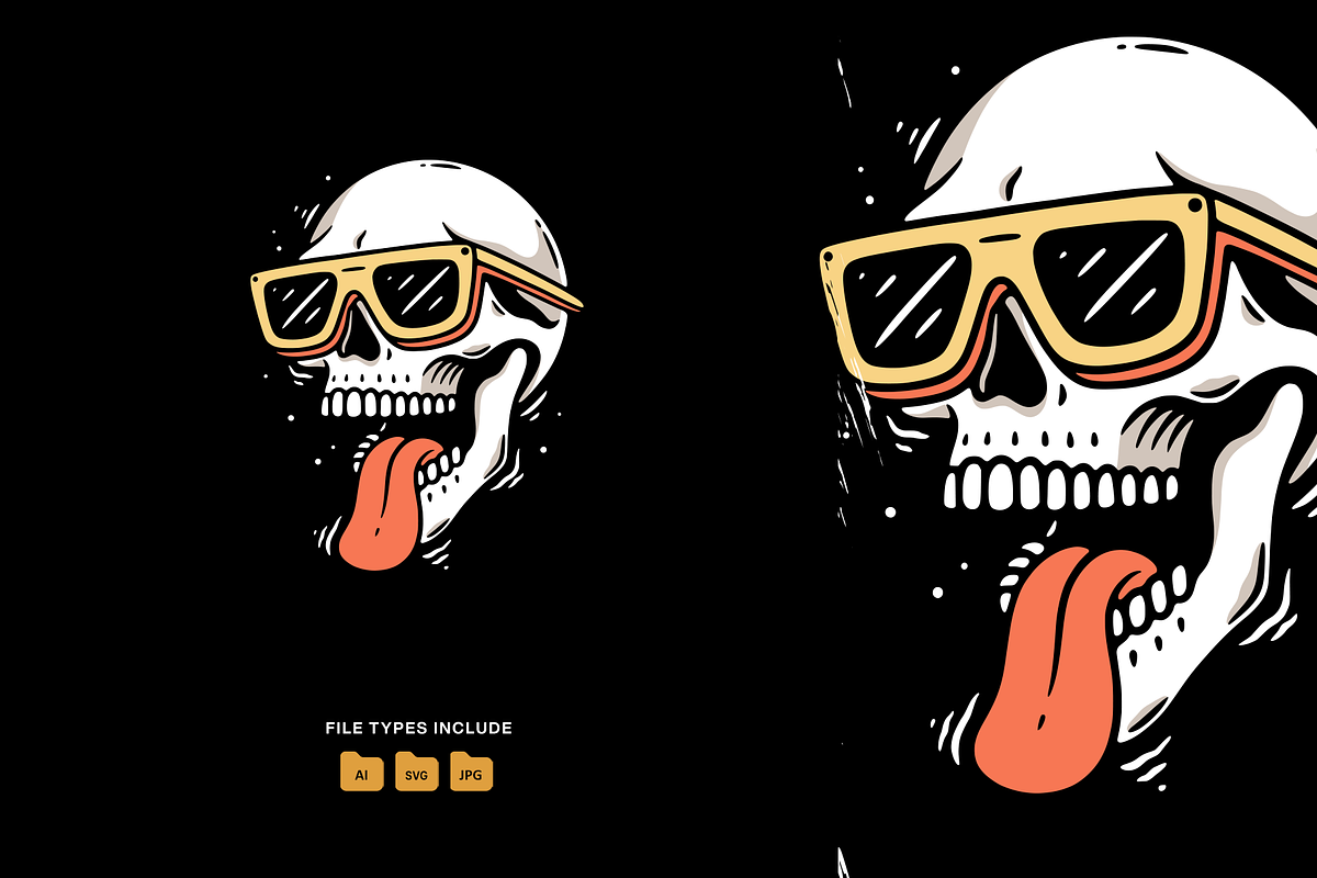 Cool Skull Illustration, an Object Illustration by Decoconio Design (Photo 1 of 3)