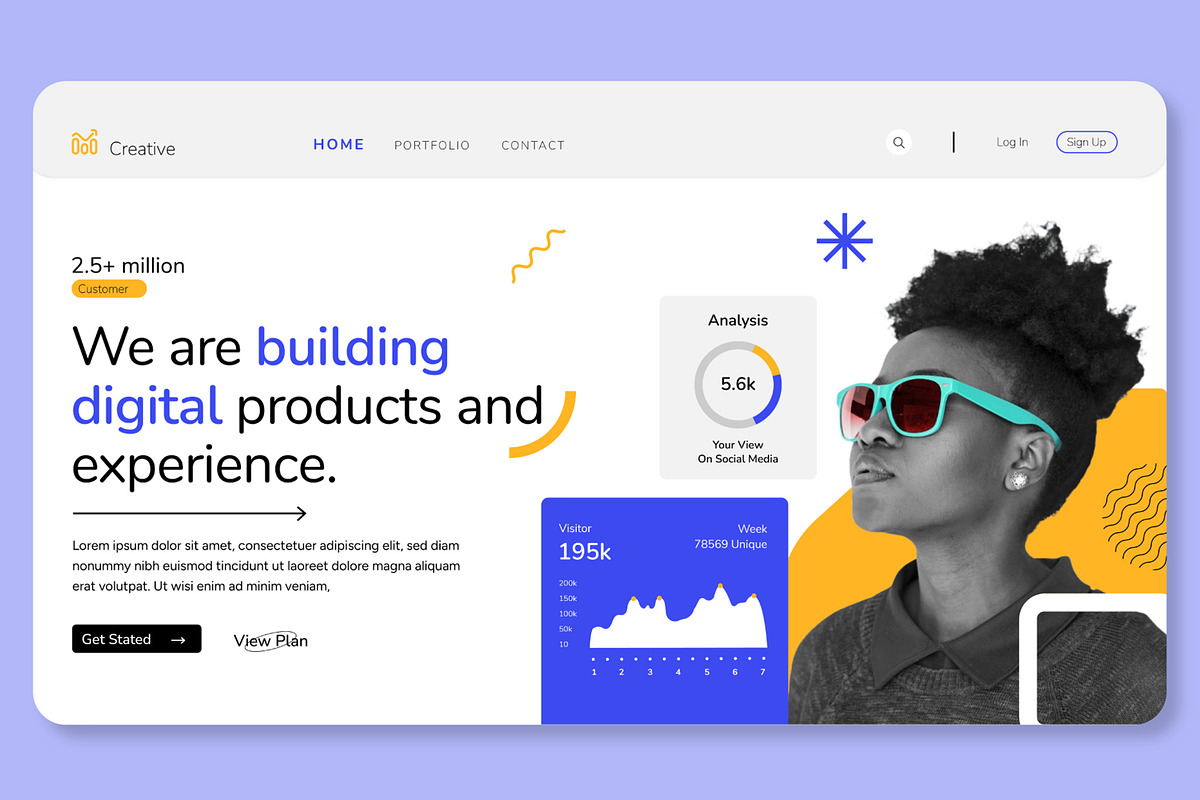 Web Landing Page Design Layout, an UI Kit Template by CreativeShaper (Photo 3 of 5)