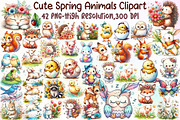 Cute Spring Animals Sublimation Clip, an Illustration by Sublimation Artist (Thumbnail 1 of 6)