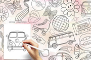 50 Retro Groovy Procreate stamps, a Brush Add-On by SecondOfJuly (Thumbnail 2 of 6)