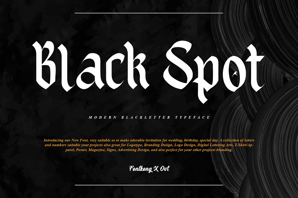 Black Spot - Modern Blackletter, a Blackletter Font by overlaytemplates (Photo 1 of 6)