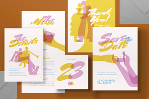 Yellow Geometric Wedding Invitation, an Invitation Template by graphicook