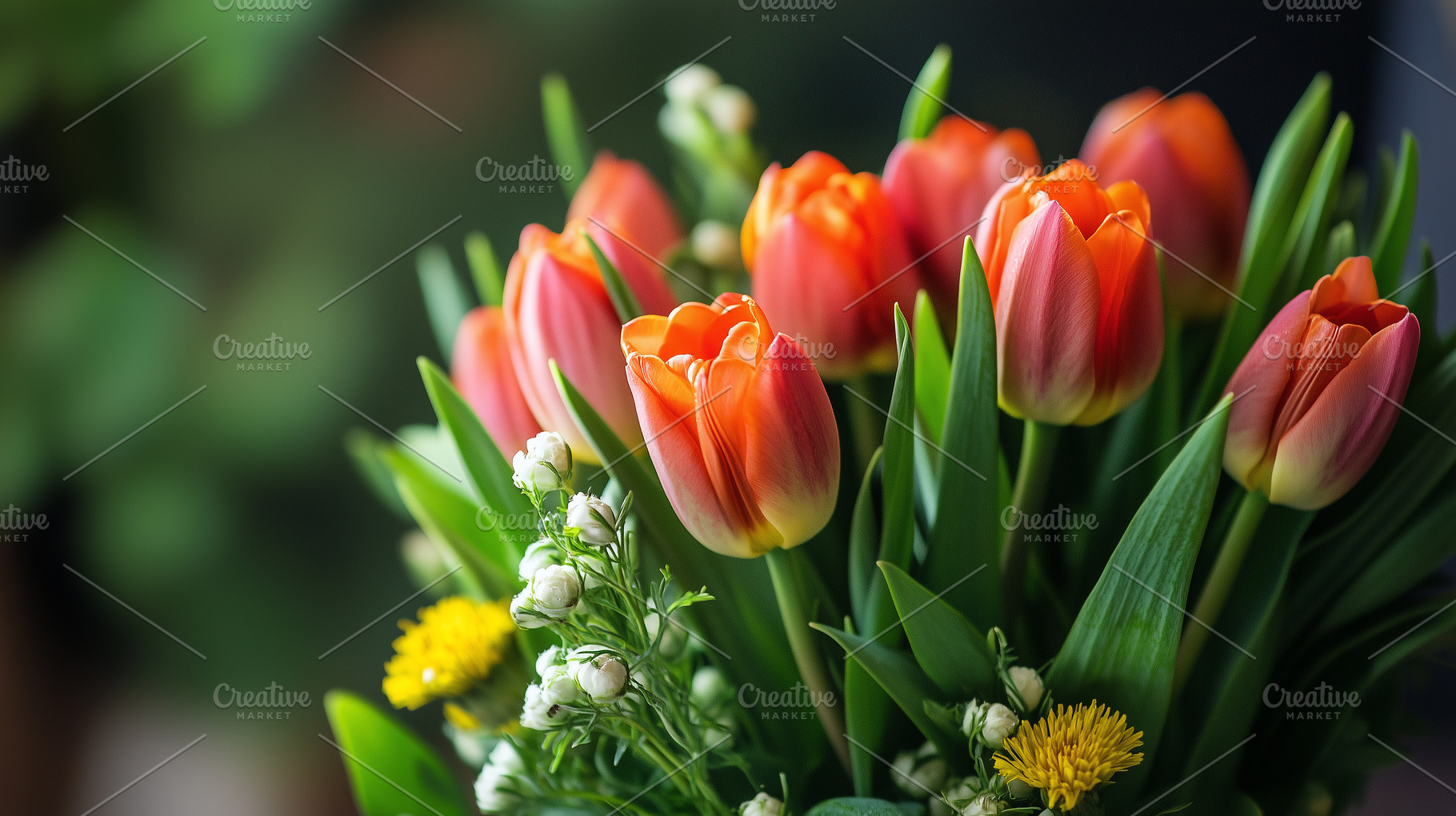 Freshly cut bouquet of orange tulips, a Nature Photo by MistyDay