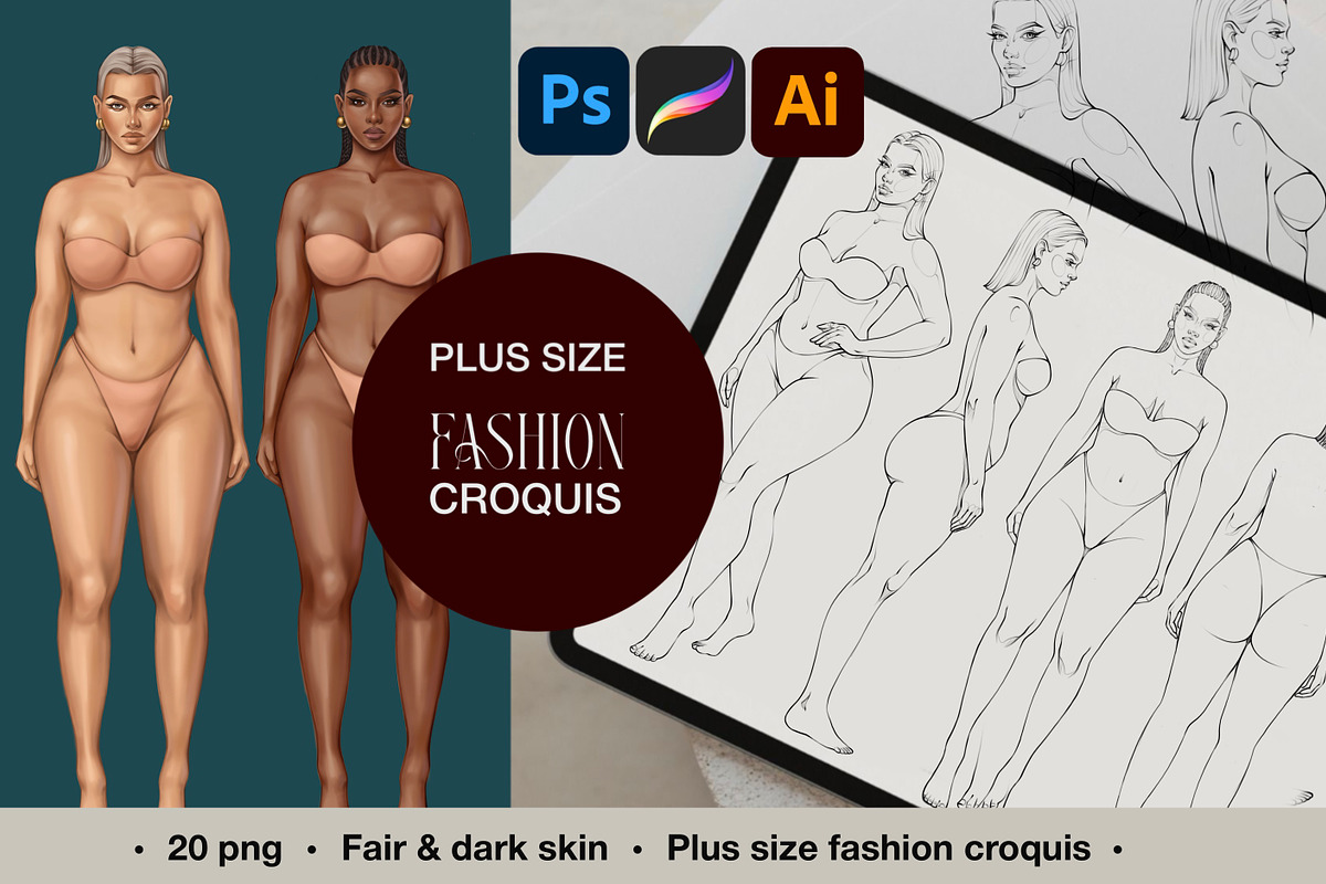 Plus Size Female Fashion Figure, a Person Illustration by designs.svkl (Photo 1 of 8)