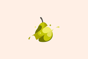 Pear with splashes vector logo, a Templates & Theme by Himalia1