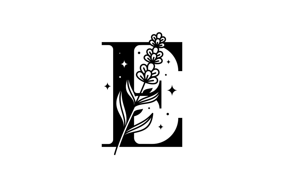 Letter E Lavender Flower Logo, a Branding & Logo Template by Buqancreative