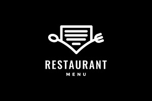paper menu food restaurant logo, a Branding & Logo Template by devastd