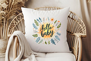 Watercolor Hallo Baby PNG, an Illustration by DreamCafeArt (Thumbnail 4 of 7)