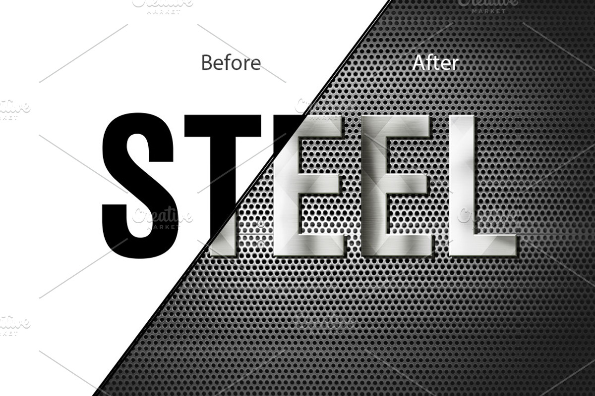20 Metal Photoshop Layer Styles, a Layer Style Add-On by DESIGNAVO (Photo 3 of 5)