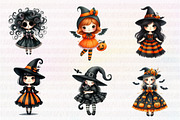Whimsical Halloween Dolls Clipart, an Illustration by CreationArt (Thumbnail 5 of 5)
