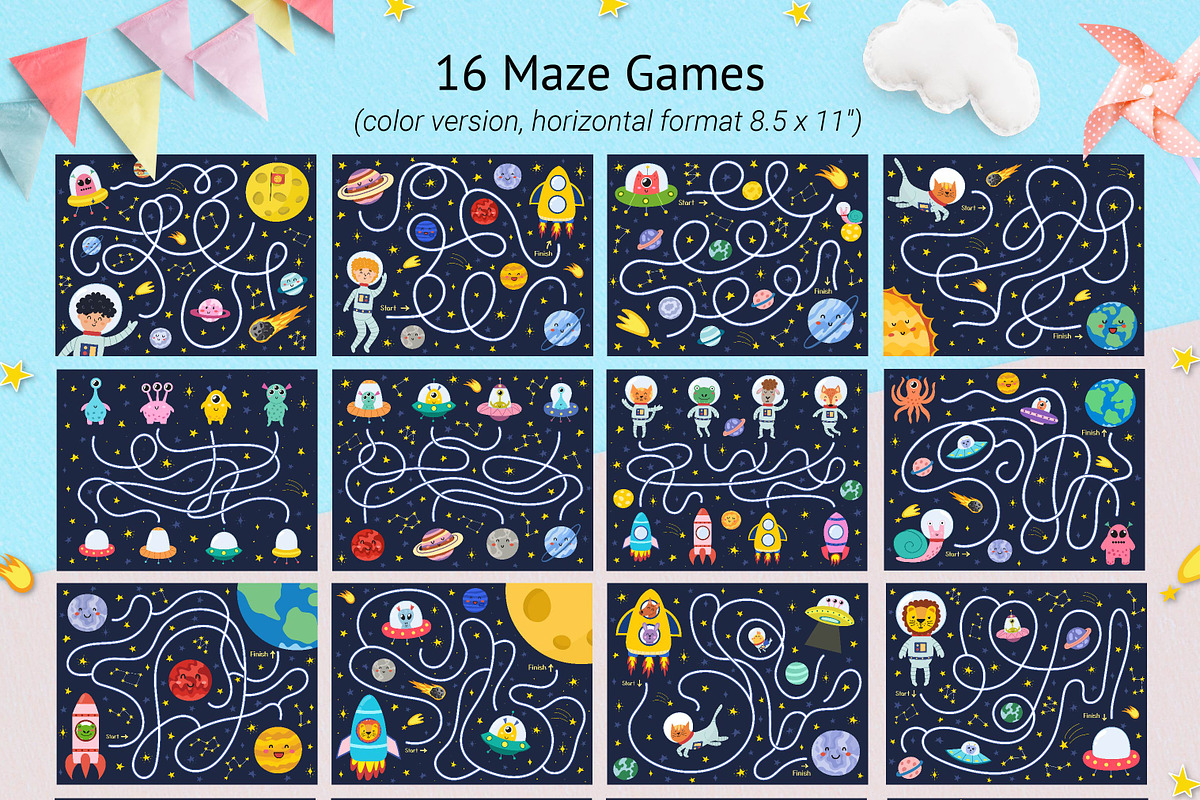 Space Activity Pages Collection, an Animal Illustration by Gulnara Sabirova (Photo 6 of 51)