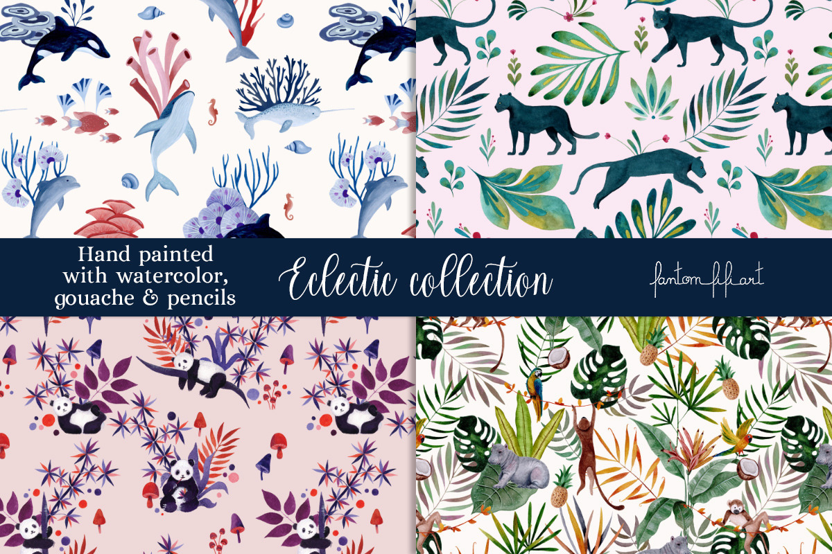 Hand painted Animal patterns, a Pattern Graphic by Fantom Fifi Art (Photo 4 of 7)