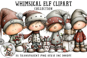 Whimsical Elf Clipart Bundle, an Illustration by OK Design