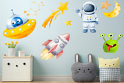 Watercolor Space Clipart, Galaxy PNG, an Illustration by CropUp Creative (Thumbnail 6 of 6)