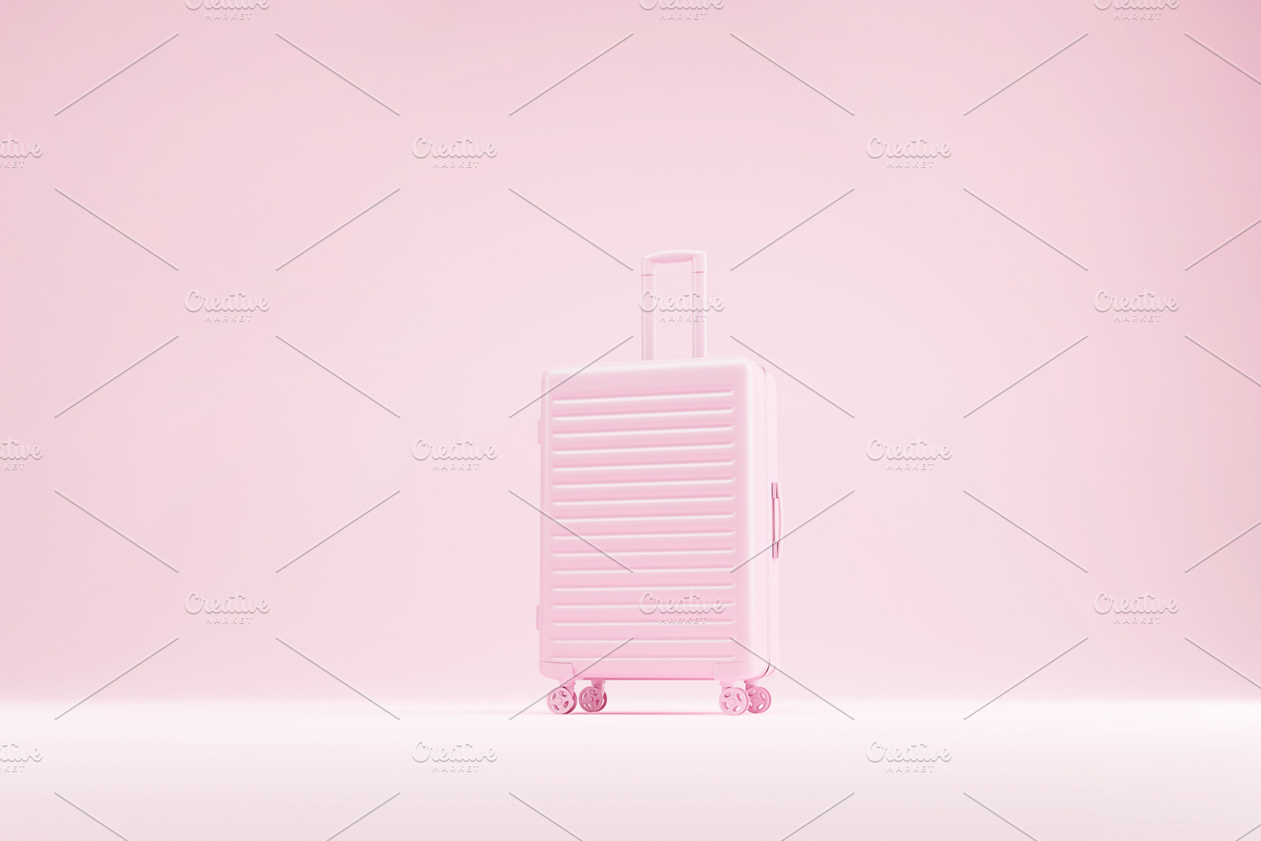 Suitcase on pink pastel background., an Abstract Photo by mockups & photos