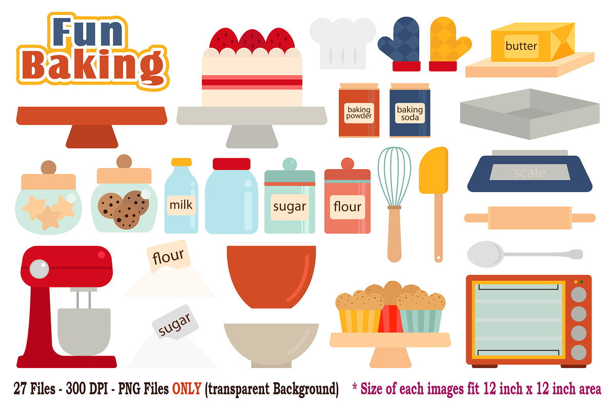 Fun Baking Digital Clip Art, an Object Graphic by Cozy Cat Design (Photo 1 of 3)
