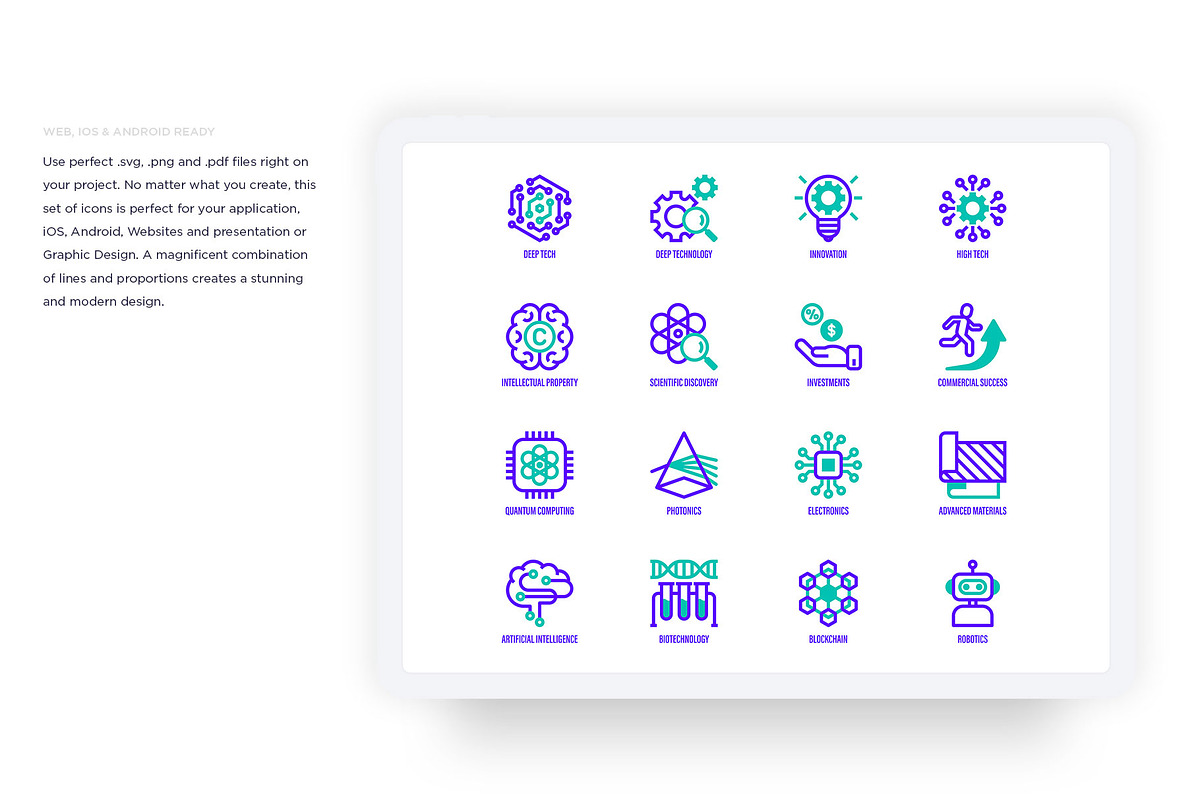 Deep Tech | 32 Icons Set, an Outline Icon by Marina Silence (Photo 15 of 17)