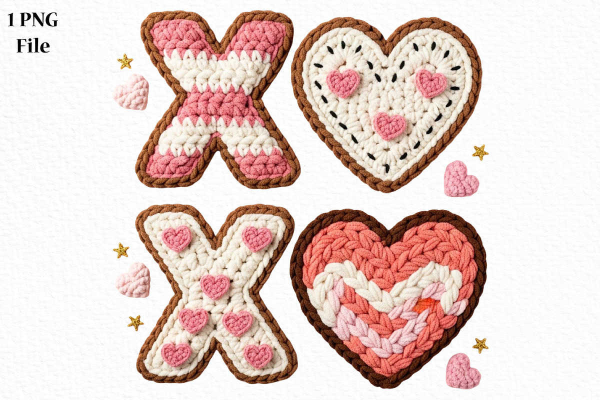 XOXO Valentine Day Heart Faux PNG, an Illustration by Canvas Craft (Photo 1 of 7)