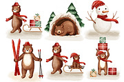 Christmas Taddy Bear. Illustration, an Animal 3D Model by Linerisyart (Thumbnail 4 of 16)