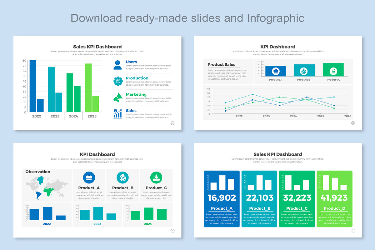 KPI Infographic Google Slide, a Templates & Theme by Mighty-Slide (Photo 4 of 7)