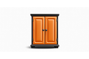 Bright orange cabinet with black, an Object Illustration by ZinetroN