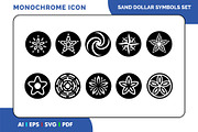 Sand Dollar Icon Set Black and White, a Solid Icon by Fontmine Studio (Thumbnail 1 of 3)