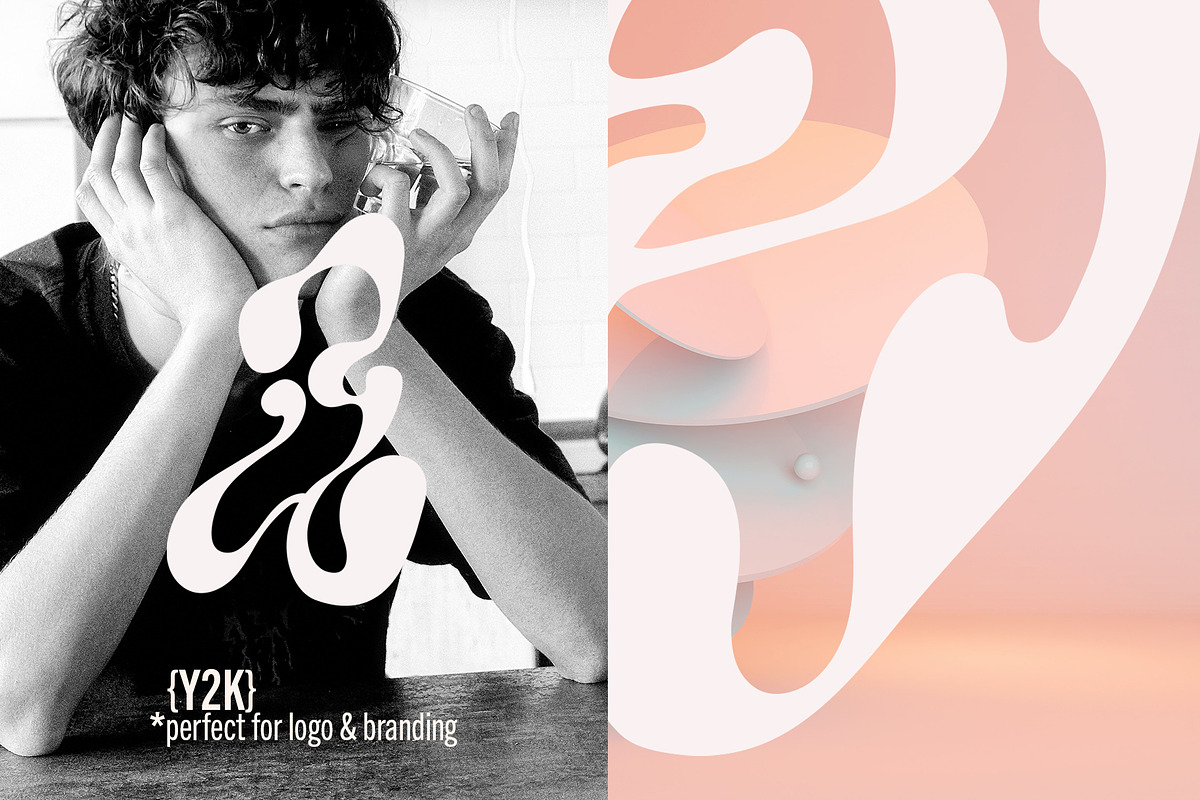 BUNDLE Y2K Lettering Liquid & Groovy, an Object Graphic by Oksana Trygub (Photo 16 of 53)