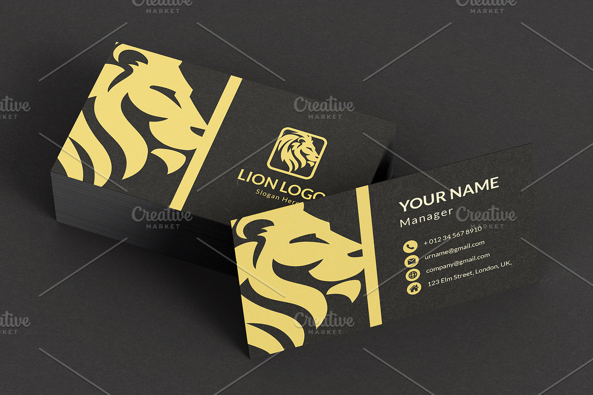 Lion Business Card Design Vector, a Business Card Template by Walldecorated (Photo 5 of 5)
