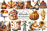 Watercolor Fall Sublimation Clipart, an Illustration by OK Design (Thumbnail 1 of 5)