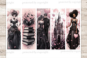 Gothic Love Bookmarks | Romantic, a Seasonal Illustration by GlamArtZhanna (Thumbnail 3 of 3)
