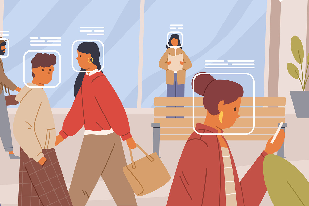 Facial recognition concept, a Person Illustration by Good Studio (Photo 3 of 3)