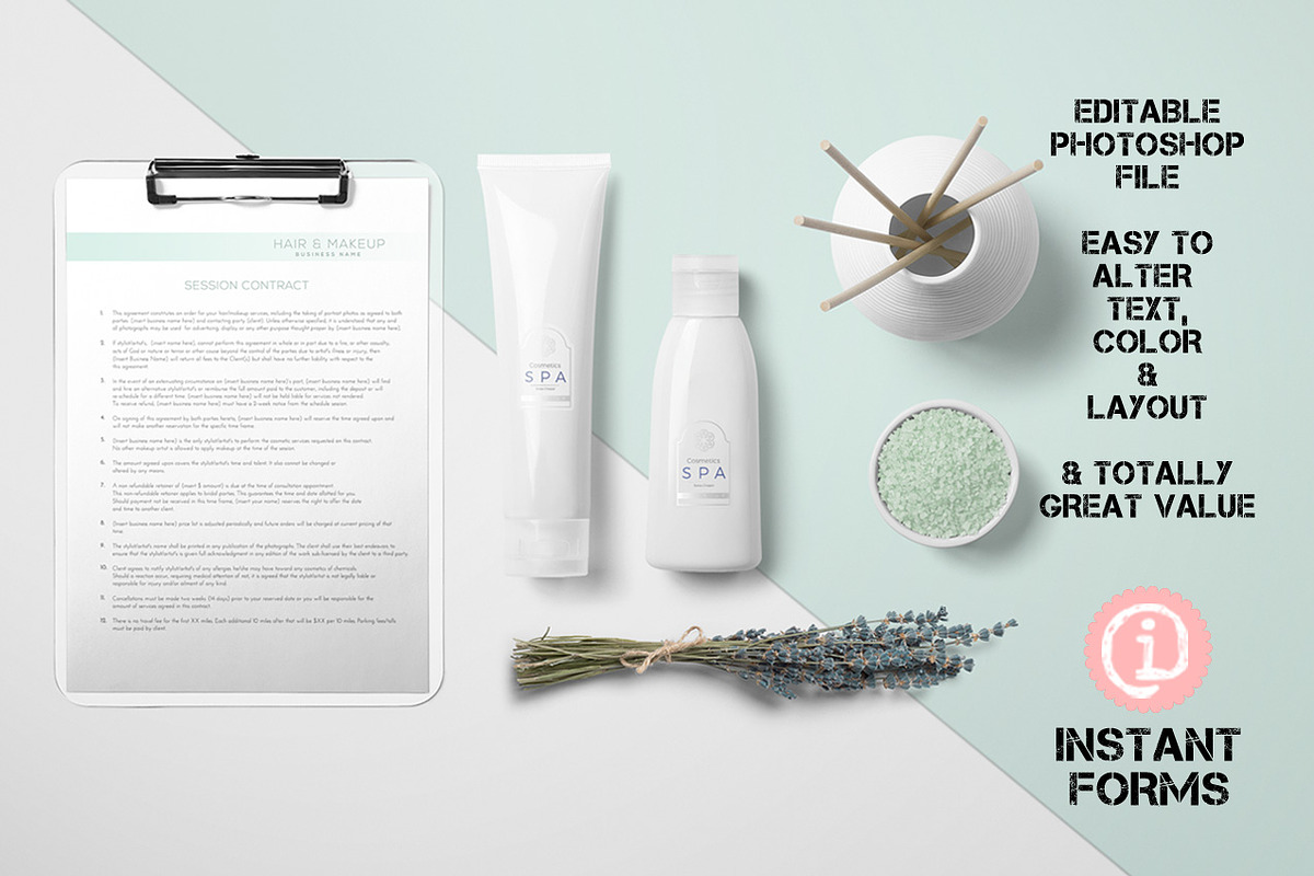 Makeup Artist and Hair Stylist Forms, a Stationery Template by InstantForms (Photo 1 of 3)