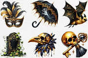 Creepy Black and Gold Halloween, an Illustration by Black Bird Studio (Thumbnail 6 of 6)