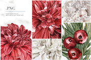 Red Burgundy & White Floral Clipart, an Illustration by May • SHO (Thumbnail 3 of 13)