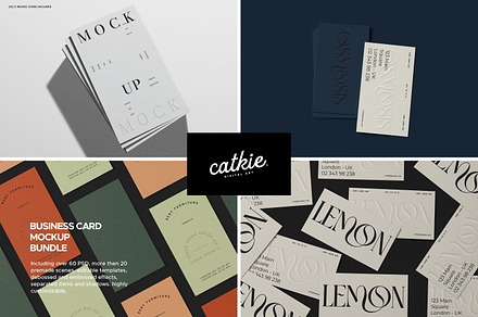 Business Card Mockup Bundle, a Books & Magazine Mockup by Catkie - Digital Art