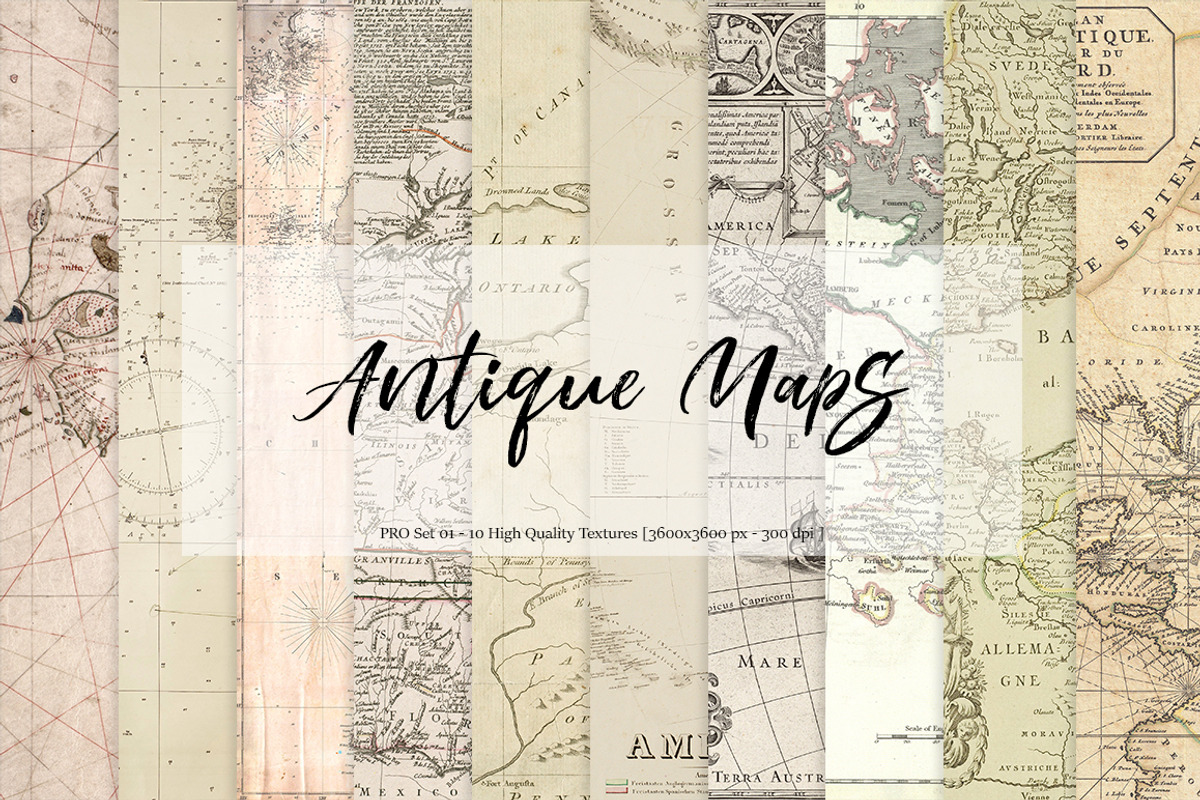 Antique Maps - Set 01, a Texture Graphic by Gwenhw (Photo 1 of 2)