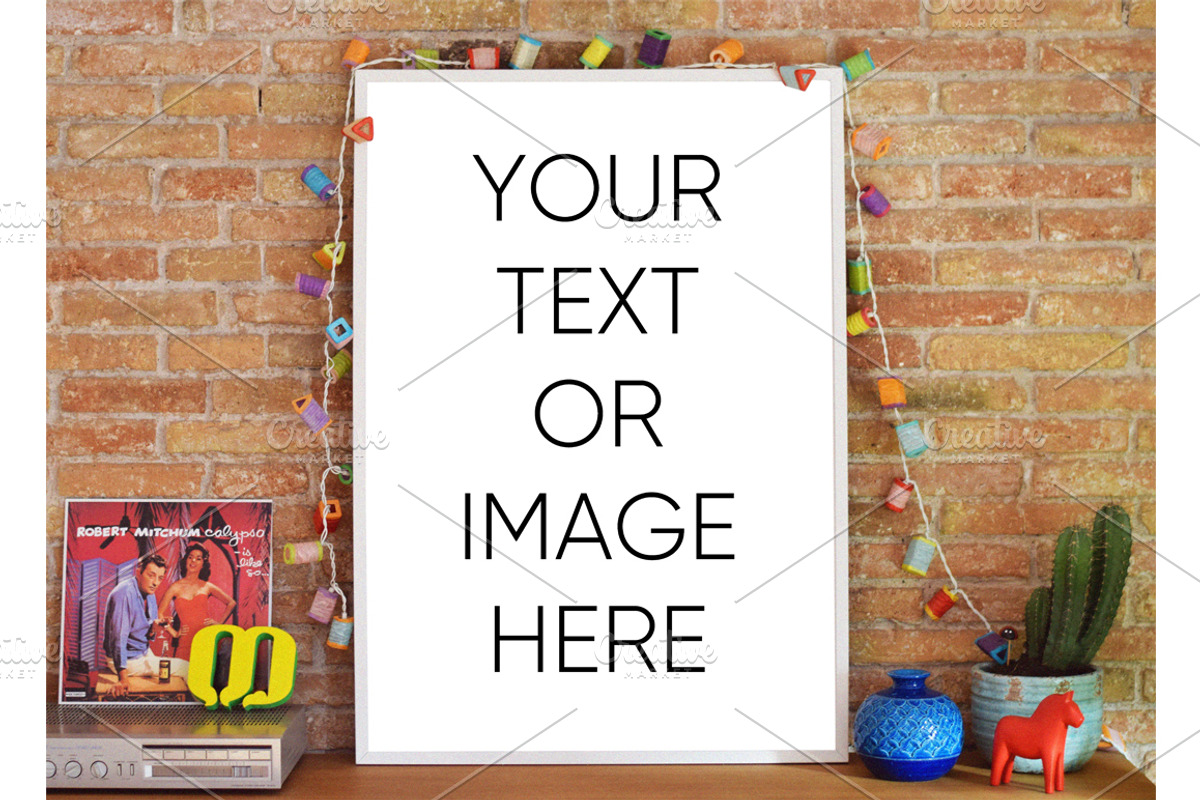 Brick Wall Frame Mockup, a Product Mockup by beguima (Photo 1 of 2)