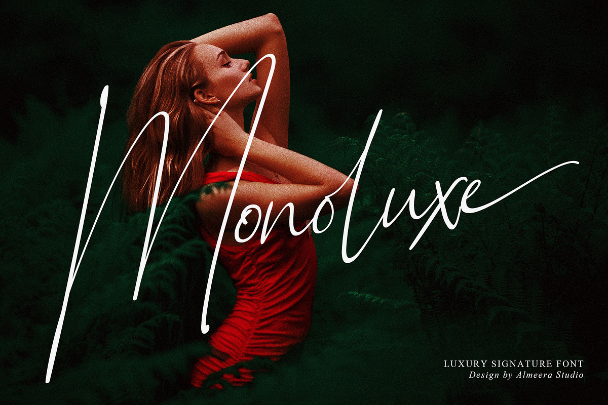 Monoluxe - Signature Font, a Script Font by Almeera Std (Photo 1 of 10)