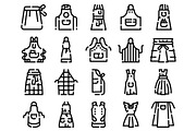 Cooking apron uniform set line icons, an Object Graphic by pikepicture (Thumbnail 2 of 3)