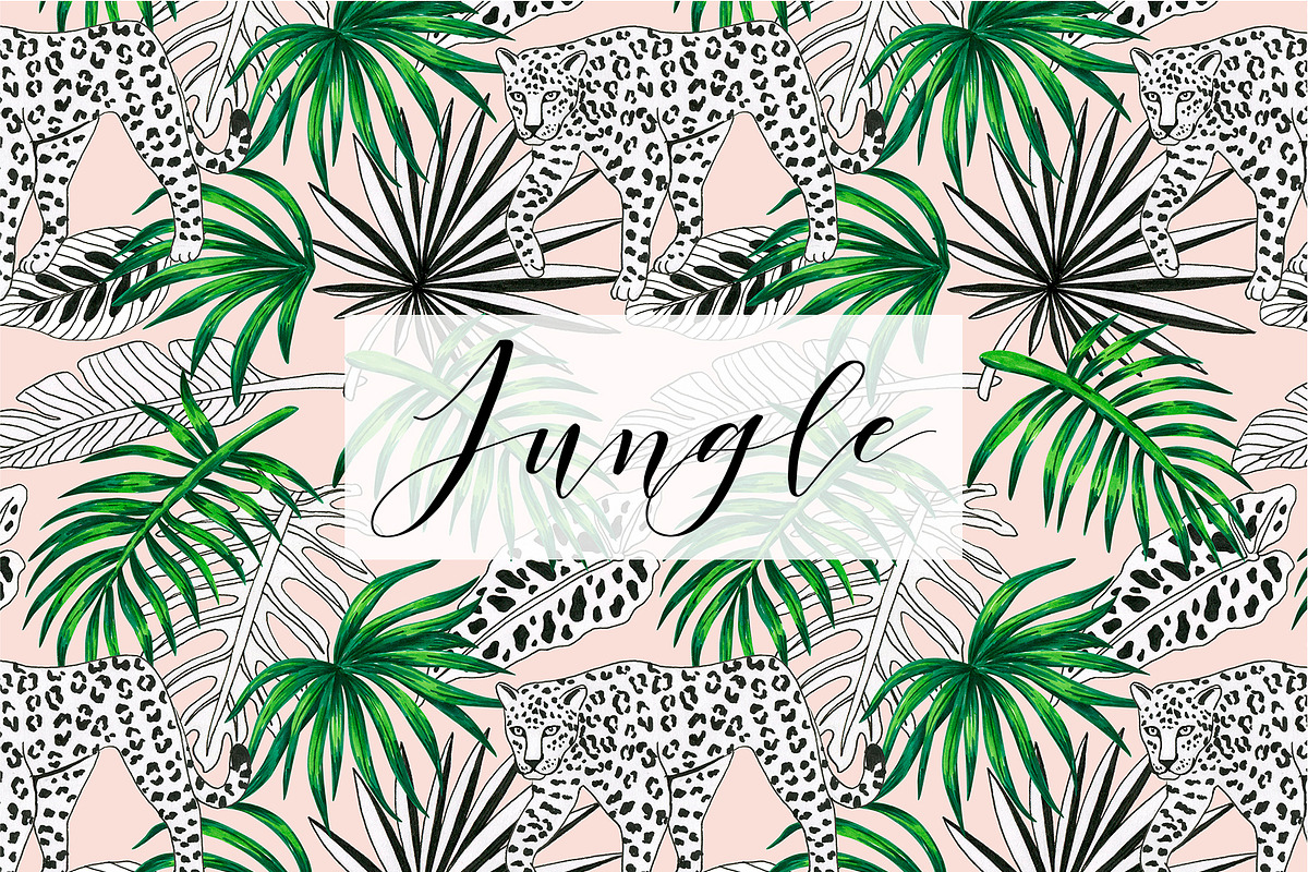 Jungle. Marker seamless patterns., a Pattern Graphic by Anyuka (Photo 3 of 7)