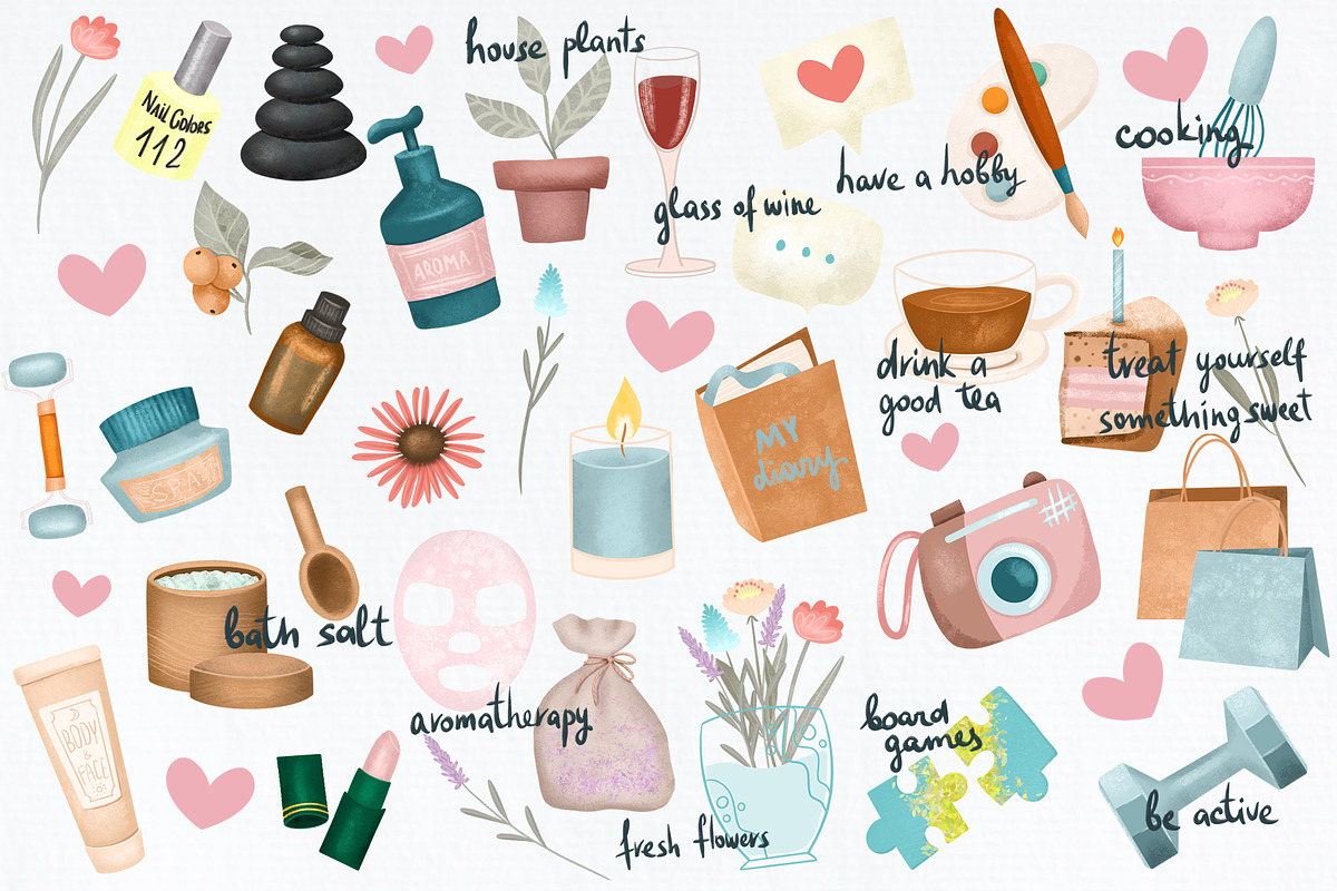 Self care, hobby, home & good mood, a Decorative Illustration by Skliarova (Photo 11 of 14)