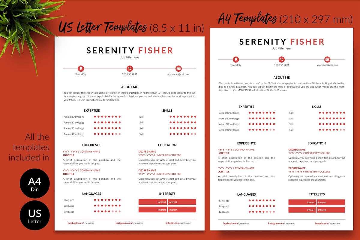 Modern Resume Bundle / CV - Serenity, a Resume Template by Templates Design Co. (Photo 8 of 17)