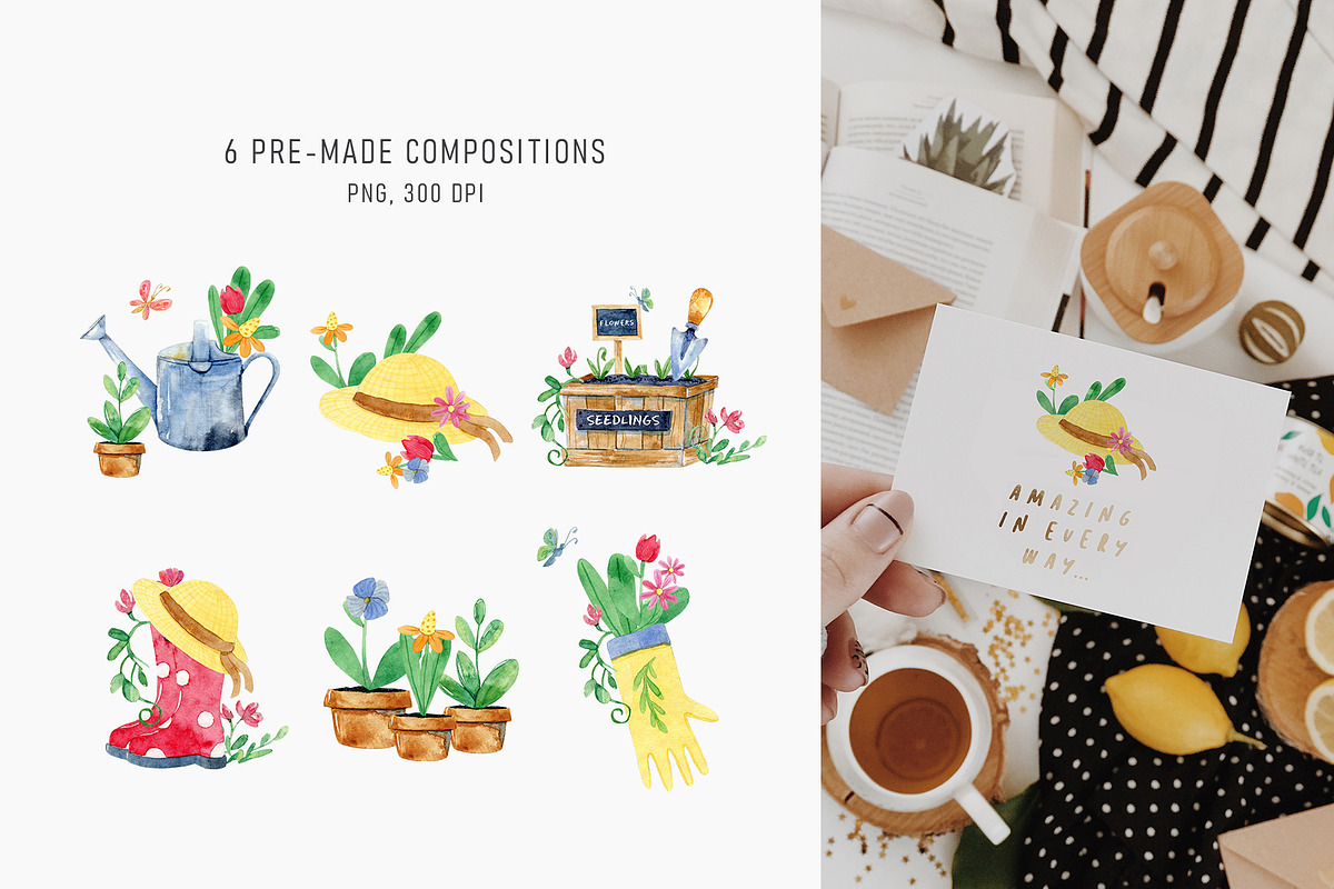 A Little Garden. Watercolor kit, an Object Graphic by NiKO (Photo 8 of 10)