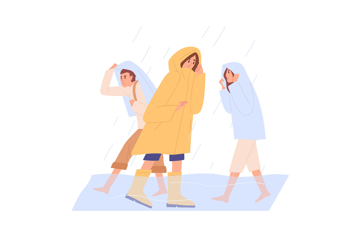 Abnormal weather conditions set, a Person Illustration by Good Studio (Photo 11 of 11)