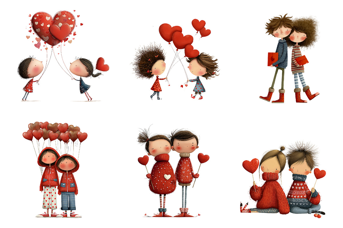 Quirky Valentine Clipart, an Illustration by CreationArt (Photo 4 of 7)