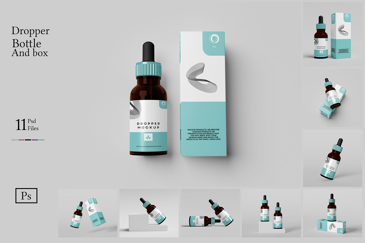 Dropper Bottle and box mockup, a Mockup by Graphic_world89 (Photo 1 of 12)